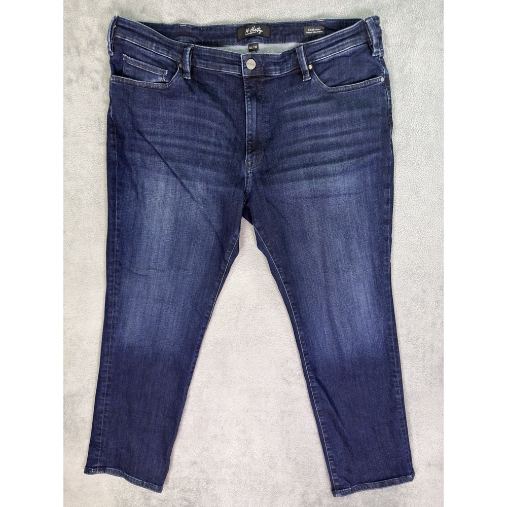 34 Heritage Jeans Mens 42x30 Blue Charisma Straight Dark Wash Stretch‎ Comfort